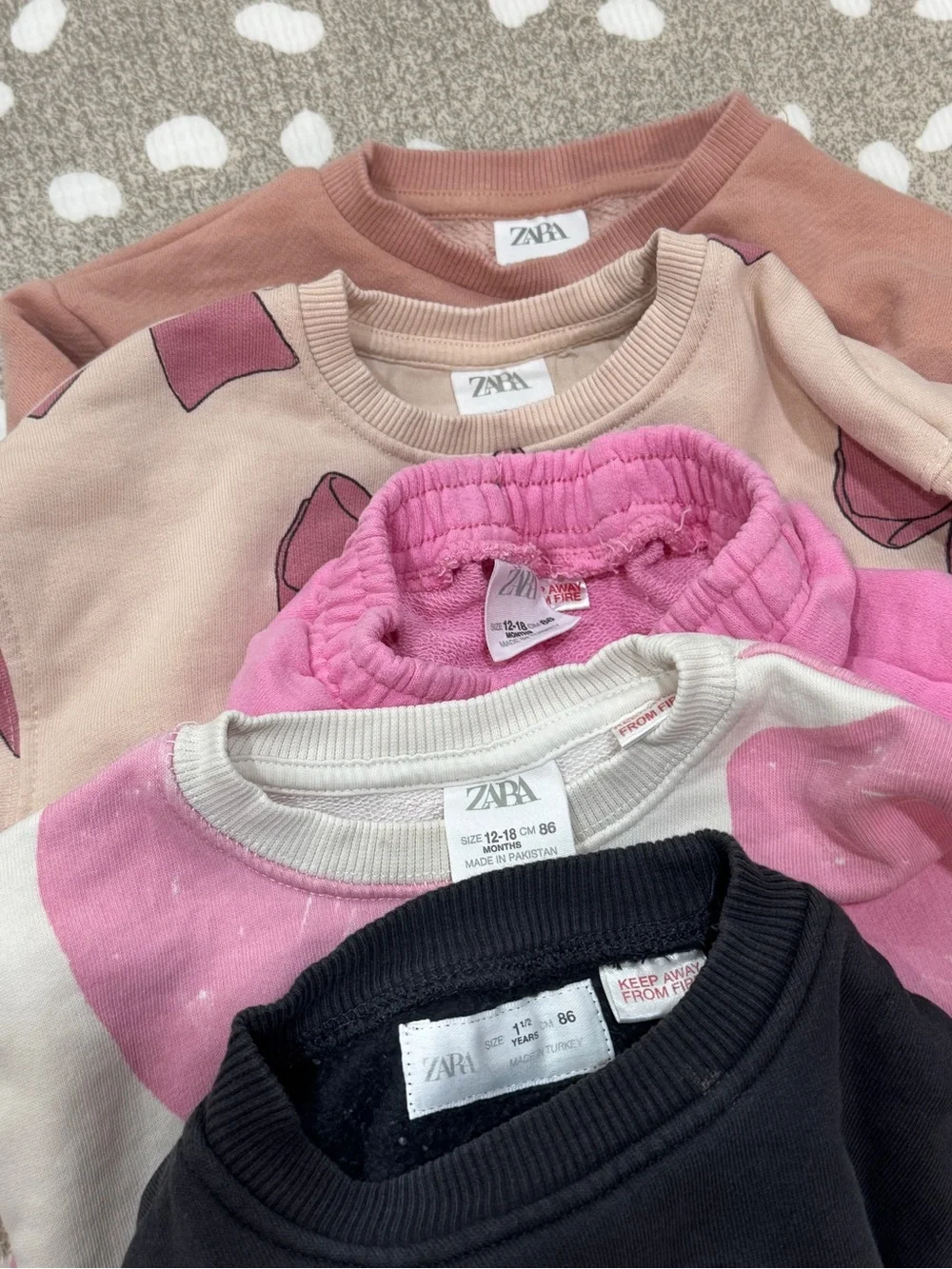 Lot of 12 Zara Kids sweatshirt set long sleeve pullover leggings tee shorts